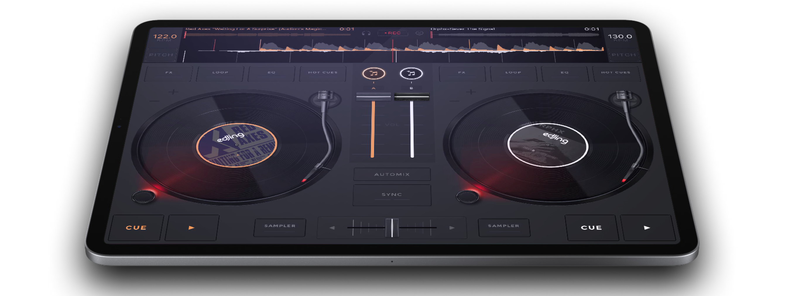 edjing Mix DJ-App auf dem iPad