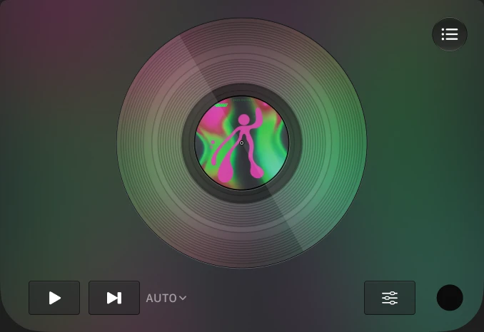 Automix playback interface for iPhone Duo in tent mode