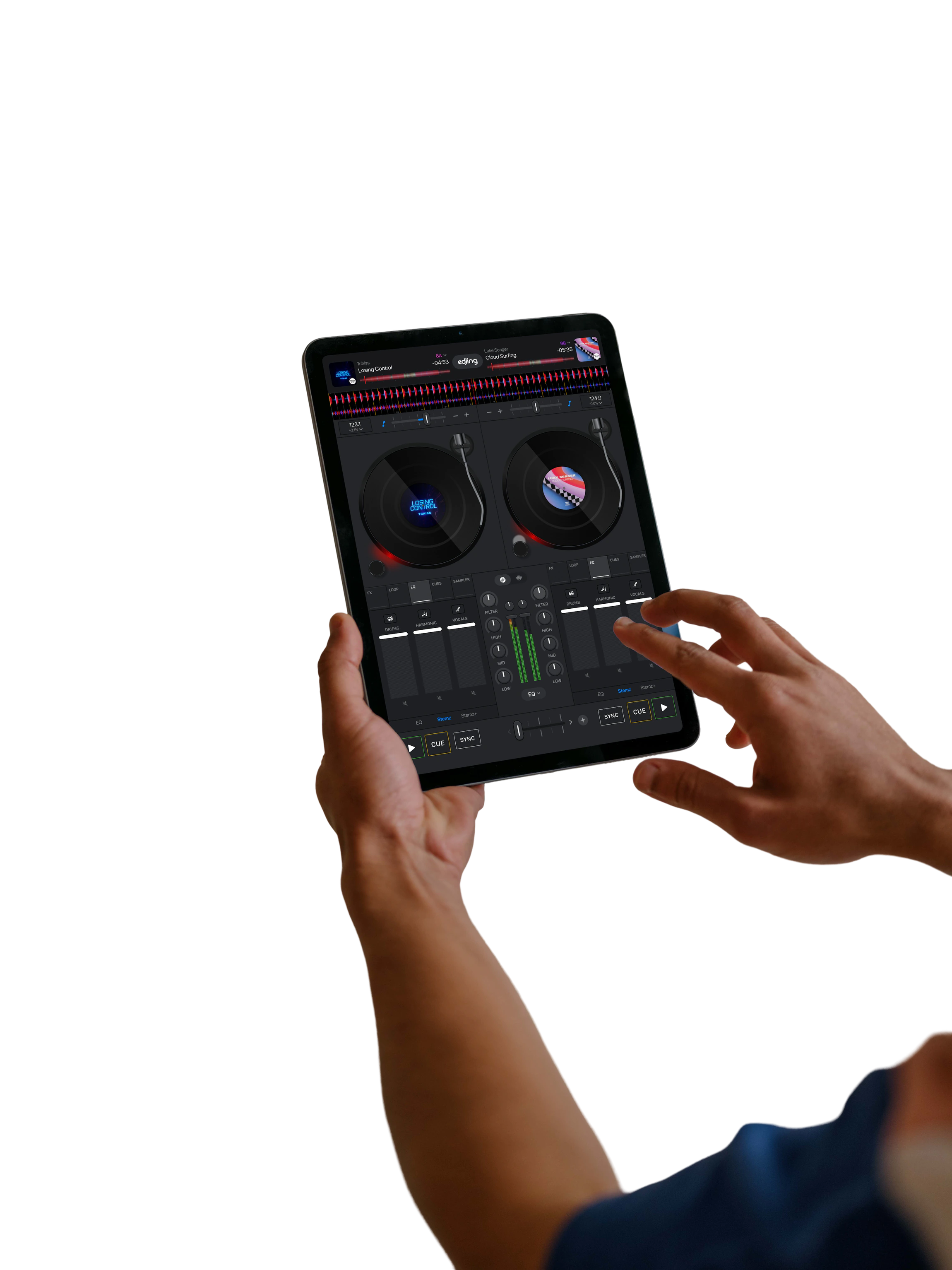 Mix Spotify tracks with edjing Mix's two decks, EQ and effects on iPad